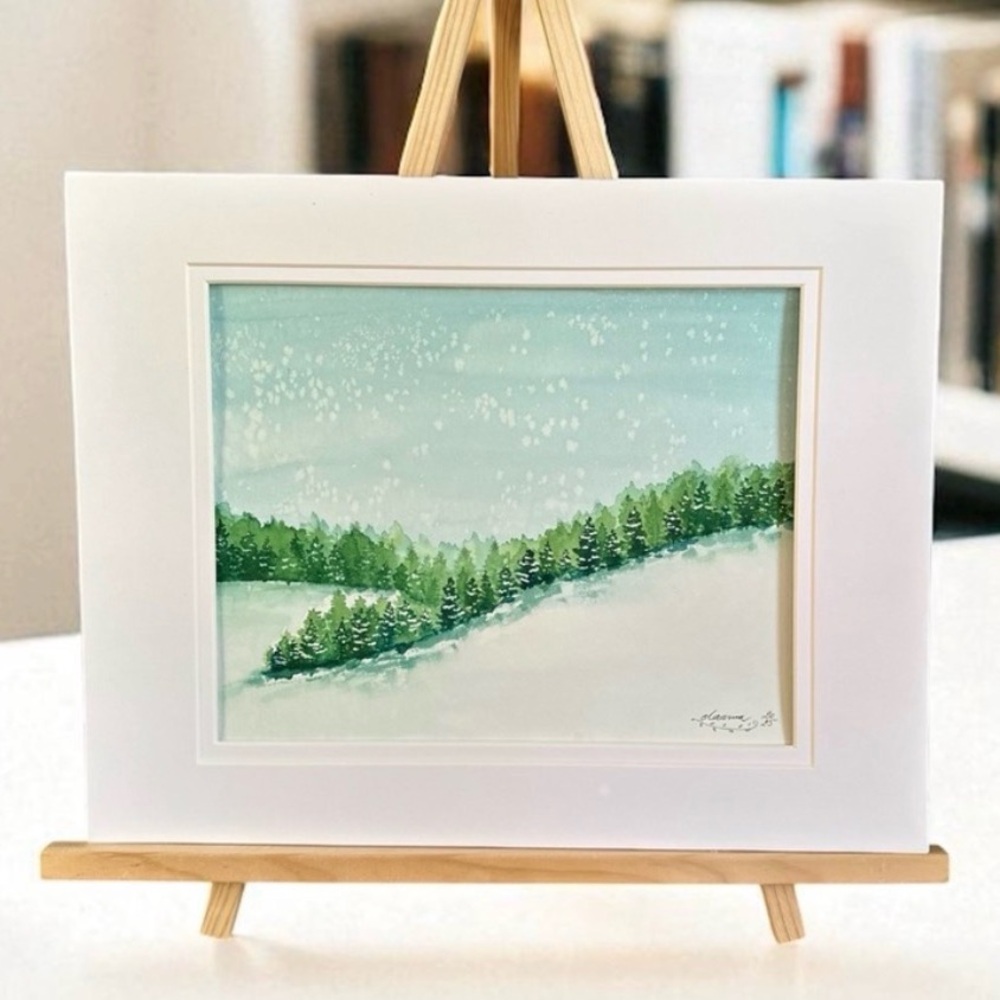 🎉SALE! Hand-Made New Watercolor Art Trees and Quiet Snow
